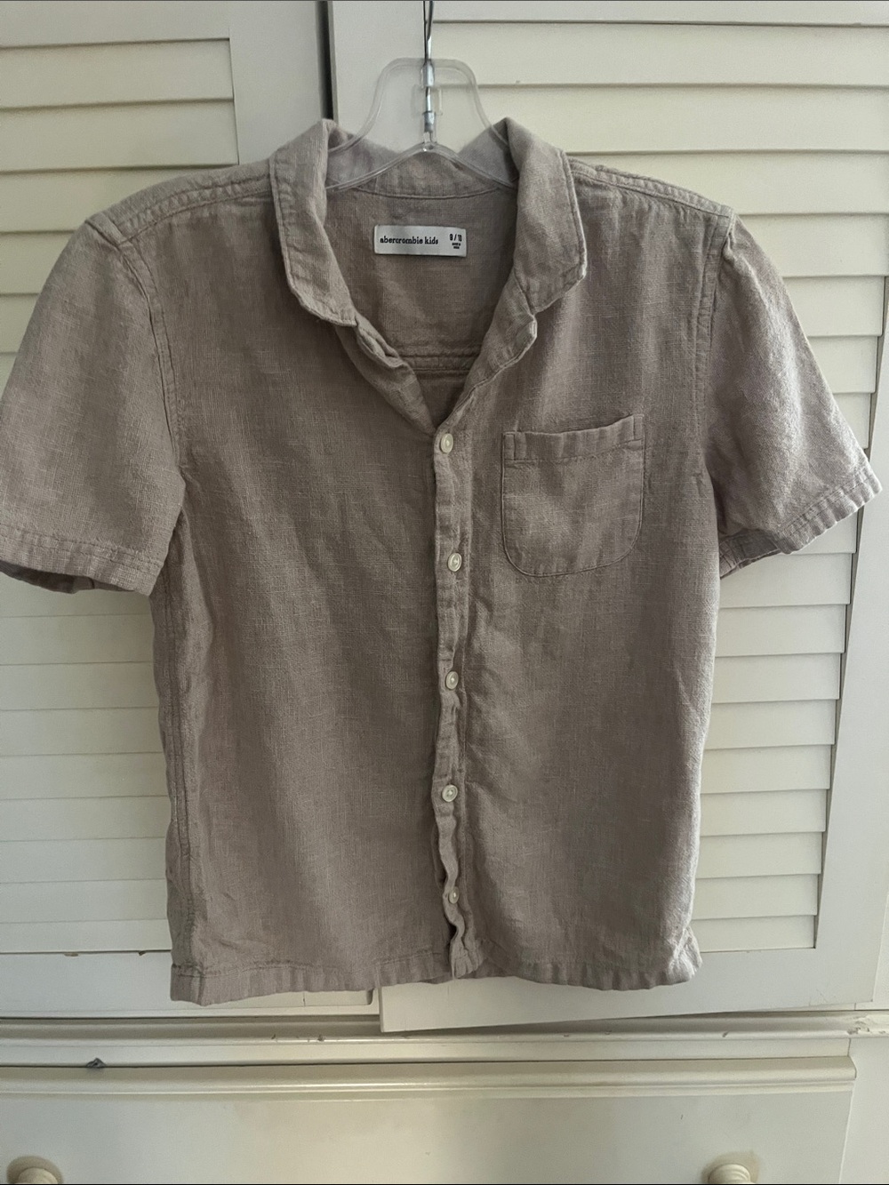 abercrombie kids Short-Sleeve Button-Down Shirt - Light Taupe